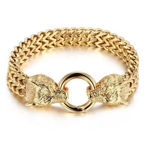 Bracelet Loup Tressé (Acier)